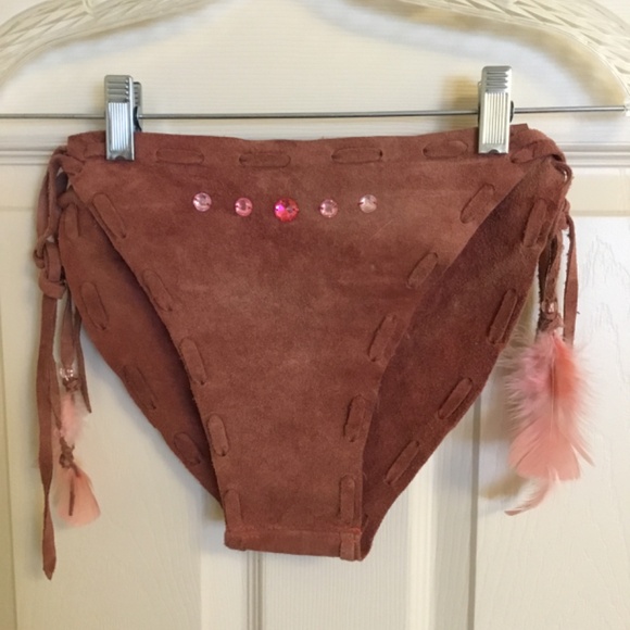 NEW! VINTAGE! Leather Bikini Set Burning Man Size XSM - Picture 7 of 9